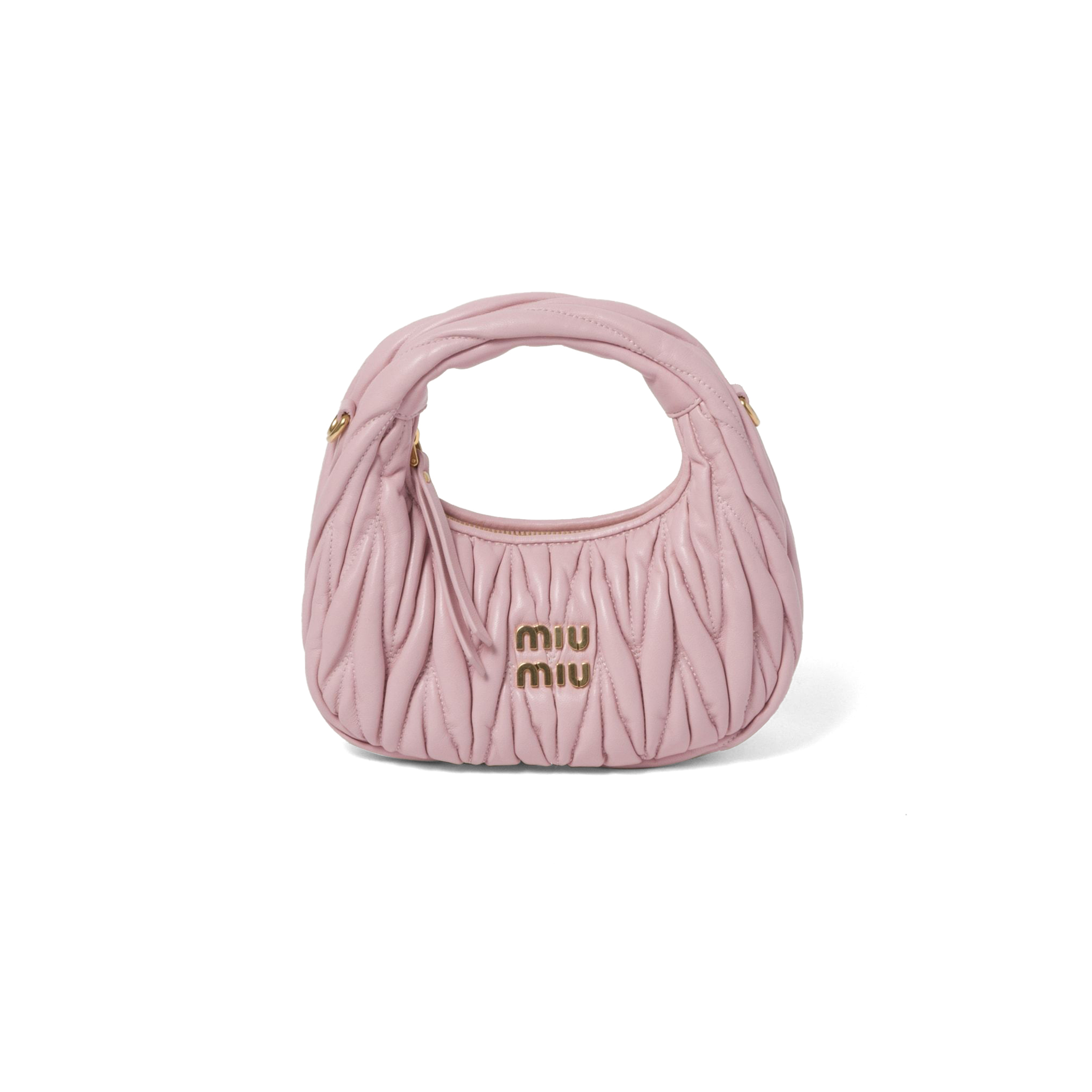 MIU MIU WANDER MATELASSÉ NAPPA LEATHER HOBO MINI BAG 5BC125 (17.5*14*5.5cm)